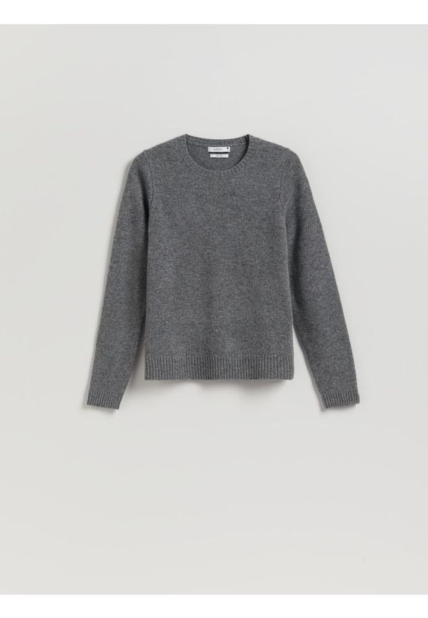 Reserved - Wełniany sweter - szary. Kolor: szary. Materiał: wełna