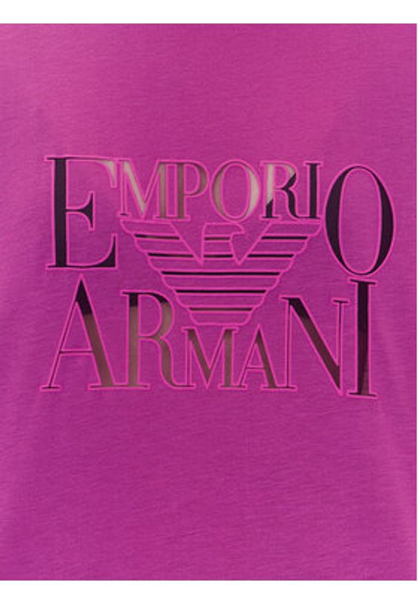Emporio Armani T-Shirt EW000616 AF12187 UA227 Różowy Loose Fit. Kolor: różowy. Materiał: wiskoza