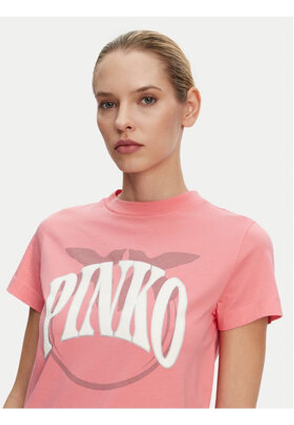 Pinko - PINKO T-Shirt 101752 A2CT N55 Różowy Regular Fit. Kolor: różowy. Materiał: bawełna