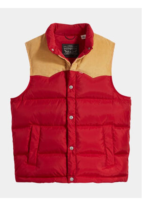 Levi's® Bezrękawnik Western Super Puffer A5634-0003 Czerwony Regular Fit. Kolor: czerwony. Materiał: syntetyk. Długość rękawa: bez rękawów