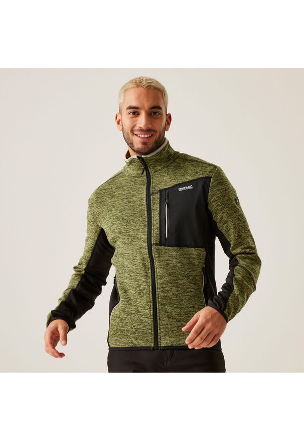 Regatta - Polar turystyczny męski Baslinn. Kolor: zielony. Materiał: polar. Sport: turystyka piesza