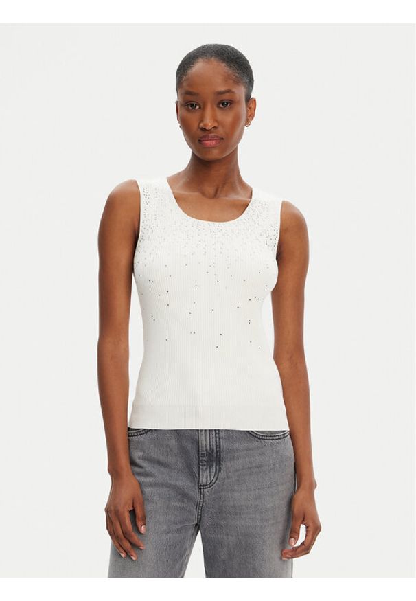 Marciano Guess Top 5RGR47 5821Z Écru Regular Fit. Kolor: kremowy. Materiał: wiskoza