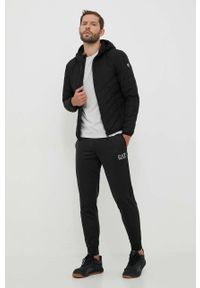 EA7 Emporio Armani kurtka puchowa męska kolor czarny przejściowa. Typ kołnierza: kaptur. Kolor: czarny. Materiał: puch #2