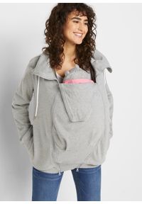 bonprix - Bluza rozpinana ciążowa z wstawką na nosidełko niemowlęce. Kolekcja: moda ciążowa. Kolor: szary #1