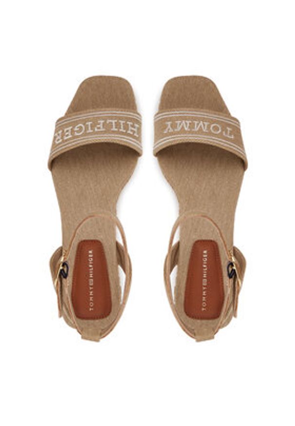 TOMMY HILFIGER - Tommy Hilfiger Espadryle Tommy Hilfiger Espad Mid Wedge FW0FW08805 Beżowy. Kolor: beżowy. Materiał: materiał