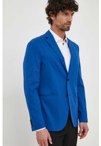 Sisley marynarka męska kolor niebieski. Kolor: niebieski. Materiał: tkanina. Styl: klasyczny #1