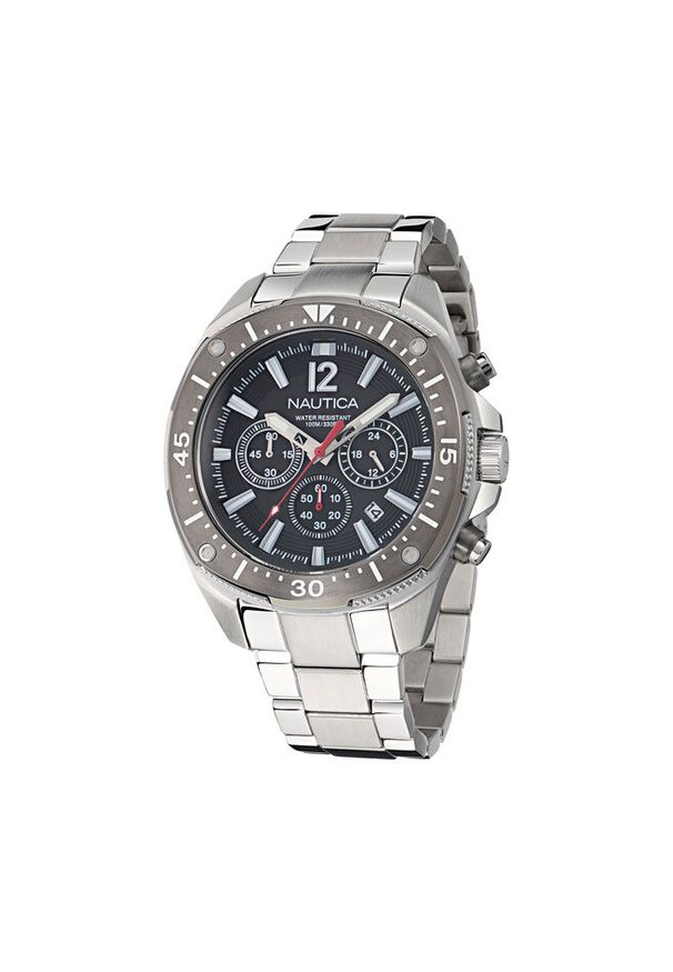 Zegarek Nautica. Kolor: srebrny. Styl: sportowy