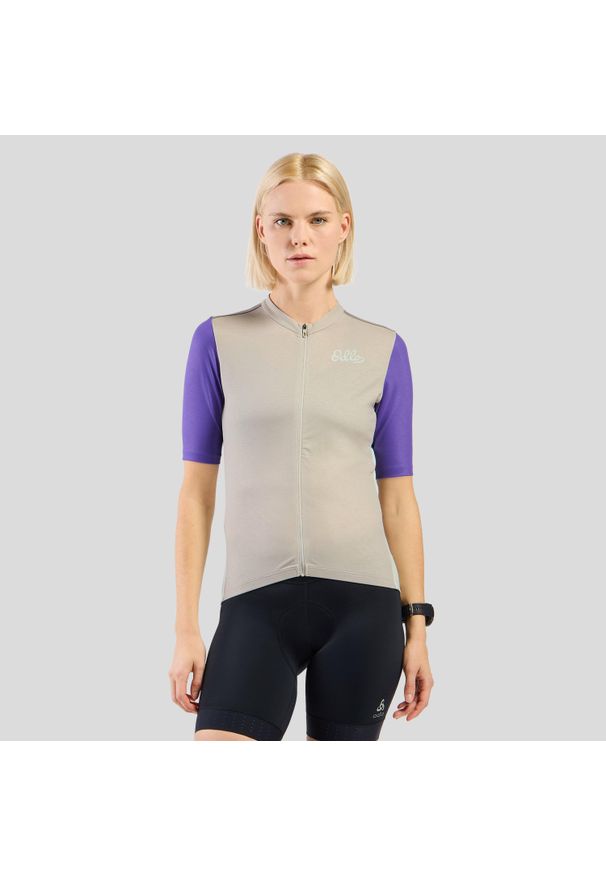 Koszulka rowerowa damska Odlo ESSENTIAL HERITAGE PRINT T-shirt. Kolor: różowy, fioletowy, wielokolorowy, biały. Wzór: nadruk. Sport: kolarstwo