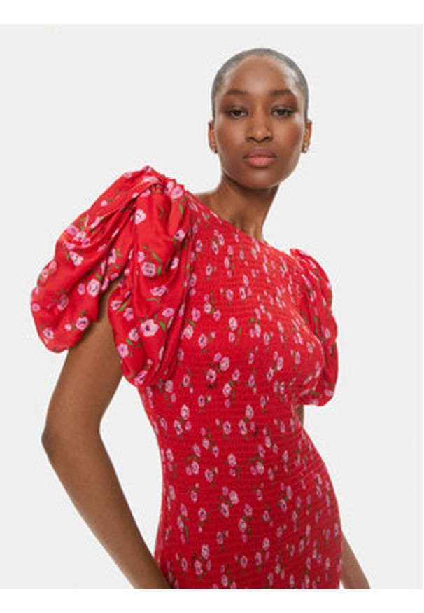 ROTATE Sukienka letnia 1121902946 Czerwony Regular Fit. Kolor: czerwony. Materiał: wiskoza. Sezon: lato