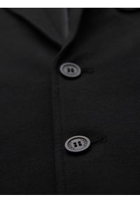 Ombre Clothing - Marynarka męska SLIM z dzianiny o subtelnej strukturze – czarna V2. Okazja: do pracy. Kolor: czarny. Materiał: dzianina. Wzór: kolorowy. Styl: klasyczny #8