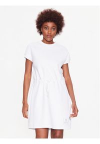 Napapijri Sukienka dzianinowa J-Loja NP0A4H5X Biały Loose Fit. Kolor: biały. Materiał: bawełna #1