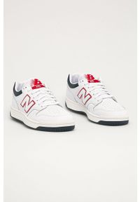 New Balance - Buty skórzane BB480LWG. Nosek buta: okrągły. Zapięcie: sznurówki. Kolor: biały. Materiał: skóra. Szerokość cholewki: normalna #4