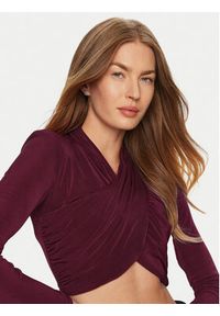 BARDOT - Bardot Bluzka 58746TB Bordowy Slim Fit. Kolor: czerwony. Materiał: syntetyk #3