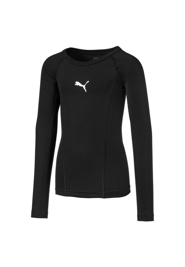 Dziecięca koszulka z długim rękawem Puma Baselayer. Kolor: czarny. Długość rękawa: długi rękaw. Długość: długie. Sport: piłka nożna