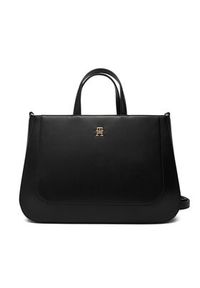 TOMMY HILFIGER - Tommy Hilfiger Torebka Th Glam Satchel AW0AW18145 Czarny. Kolor: czarny. Materiał: skórzane #2