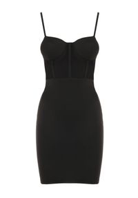 Born2be - Czarna Sukienka Naerima. Typ kołnierza: dekolt gorset. Kolor: czarny. Długość rękawa: na ramiączkach. Sezon: lato. Typ sukienki: gorsetowe. Długość: mini #6