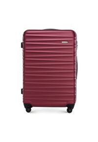 Wittchen - Duża walizka z ABS-u z żebrowaniem bordowa. Kolor: czerwony. Materiał: guma
