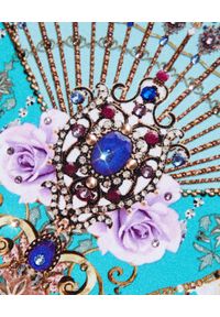 Camilla - CAMILLA - Jednoczęściowy strój kąpielowy z kryształami. Kolor: niebieski. Wzór: aplikacja, kwiaty #3