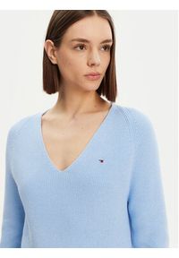 TOMMY HILFIGER - Tommy Hilfiger Sweter WW0WW44452 Niebieski Regular Fit. Kolor: niebieski. Materiał: bawełna #3