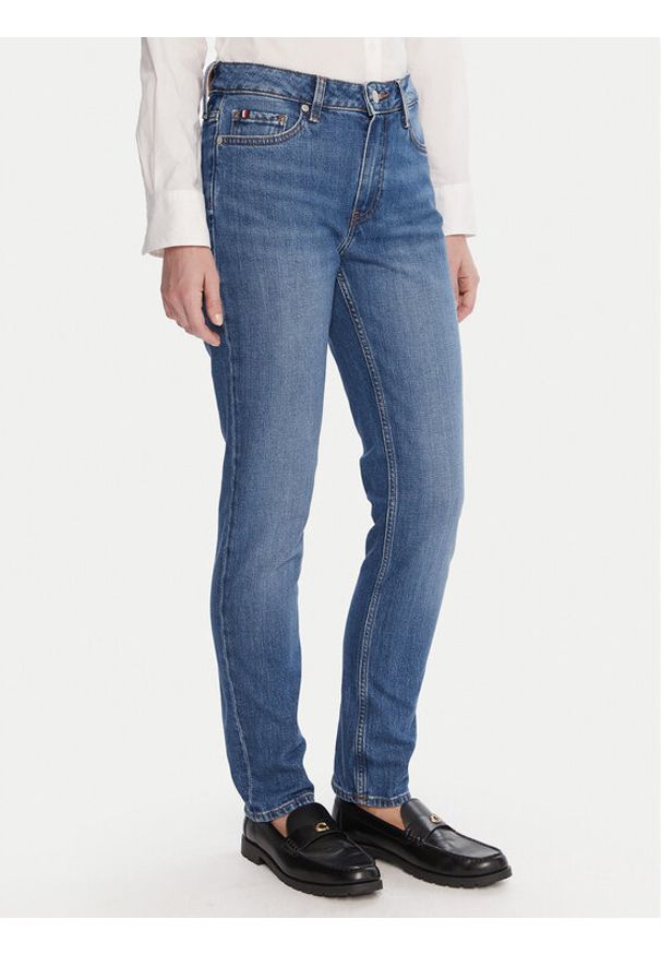 TOMMY HILFIGER - Tommy Hilfiger Jeansy WW0WW46721 Niebieski Slim Fit. Kolor: niebieski