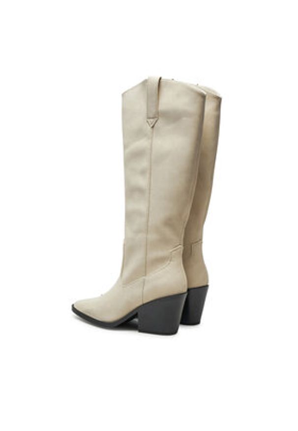 only - ONLY Kowbojki 15329859 Écru. Materiał: skóra