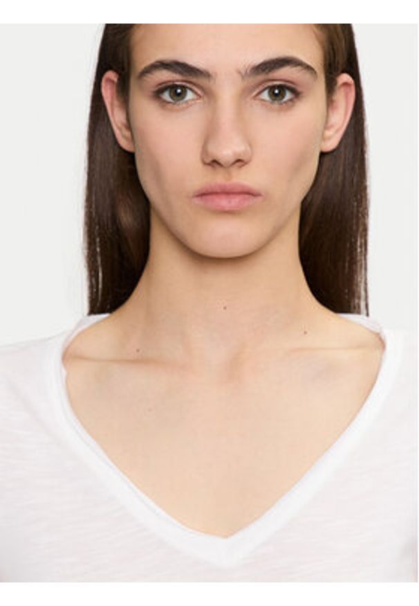 Sisley T-Shirt 3TNHL4007 Biały Regular Fit. Kolor: biały. Materiał: bawełna