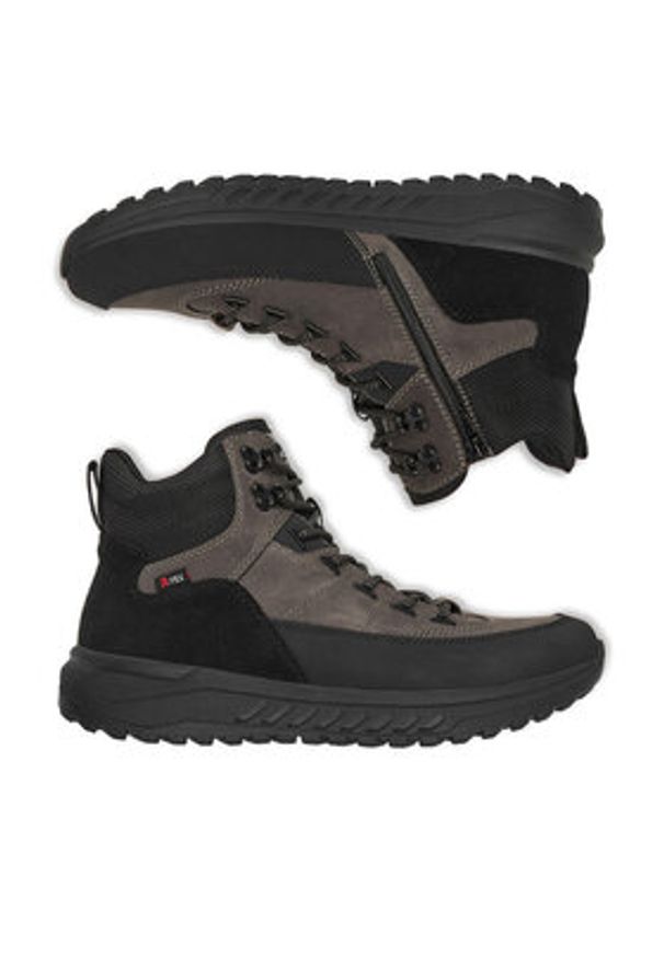 Rieker Trzewiki CEO-U0174-42 Szary. Kolor: szary. Materiał: skóra, nubuk