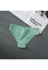 Intica - Figi z prążkowanego materiału średni stan Betti. Kolor: zielony. Materiał: materiał, prążkowany