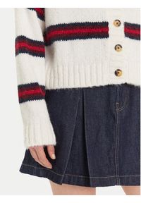 Tommy Jeans Kardigan Badge DW0DW21678 Écru Relaxed Fit. Kolor: kremowy. Materiał: syntetyk #5