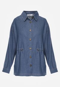 Born2be - Niebieska Bawełniana Koszula ze Ściagaczami w Pasie Lennada. Okazja: na spotkanie biznesowe, do pracy. Kolor: niebieski. Materiał: bawełna. Styl: biznesowy #8