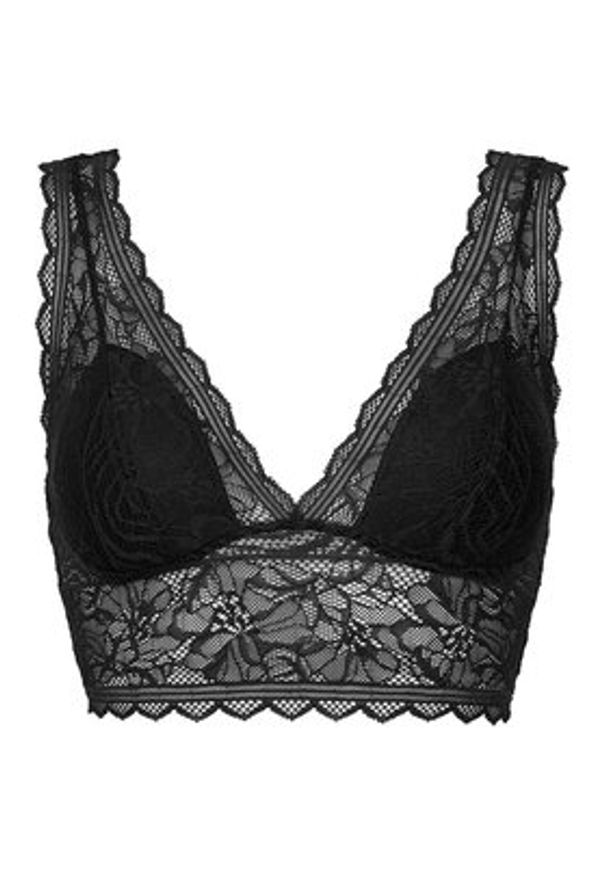 Chantelle Biustonosz braletka Floral Touch C94270 Czarny. Kolor: czarny. Materiał: syntetyk