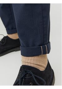 Jack & Jones - Jack&Jones Chinosy Marco 12206198 Granatowy Slim Fit. Kolor: niebieski. Materiał: bawełna #3