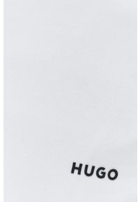 Hugo - HUGO spodnie dresowe bawełniane kolor biały gładkie. Kolor: biały. Materiał: bawełna, dresówka. Wzór: gładki #3