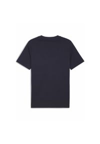 Puma - Męska koszulka o kwadratowym kroju z grafiką PUMA New Navy Blue. Kolor: niebieski. Sport: fitness
