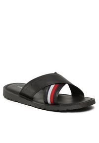 TOMMY HILFIGER - Klapki Tommy Hilfiger - Criss Cross Sandal FM0FM04457 Black BDS. Kolor: czarny. Materiał: skóra #1