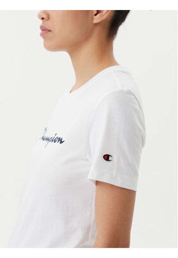 Champion T-Shirt 118090 Biały Slim Fit. Kolor: biały. Materiał: bawełna