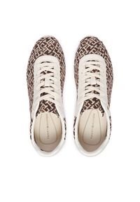 TOMMY HILFIGER - Tommy Hilfiger Sneakersy Bella Monogram Sneaker FW0FW09523 Brązowy. Kolor: brązowy. Materiał: materiał #2