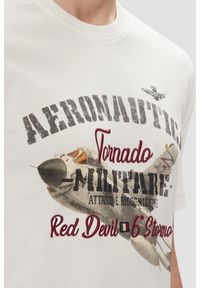 Aeronautica Militare - AERONAUTICA MILITARE Biały bawełniany męski t-shirt, Rozmiar XXL. Okazja: na co dzień. Kolor: biały. Materiał: bawełna. Styl: casual, sportowy, elegancki, klasyczny #5