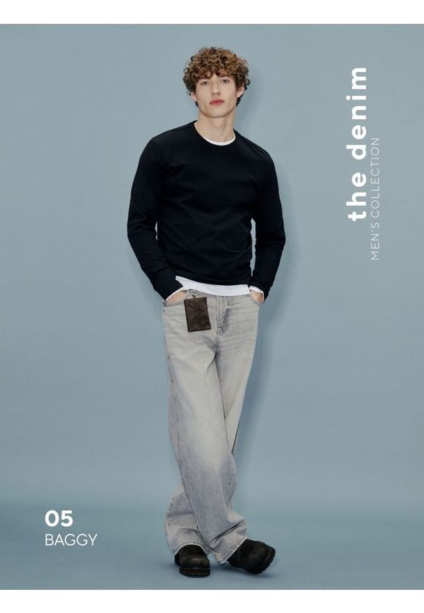 Reserved - Jeansy baggy z efektem sprania - szary. Kolor: szary