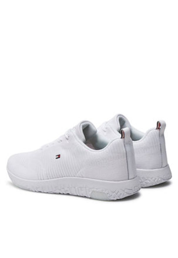TOMMY HILFIGER - Tommy Hilfiger Sneakersy Corporate Knit Rib Runner FM0FM02838 Biały. Kolor: biały. Materiał: materiał