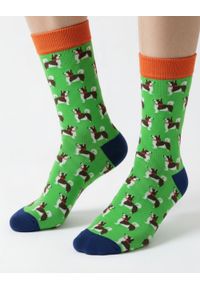 His Story - Skarpetki Bawełniane - Tematyczne - Zielone w Pieski. Kolor: zielony. Materiał: elastan, bawełna, poliamid #5