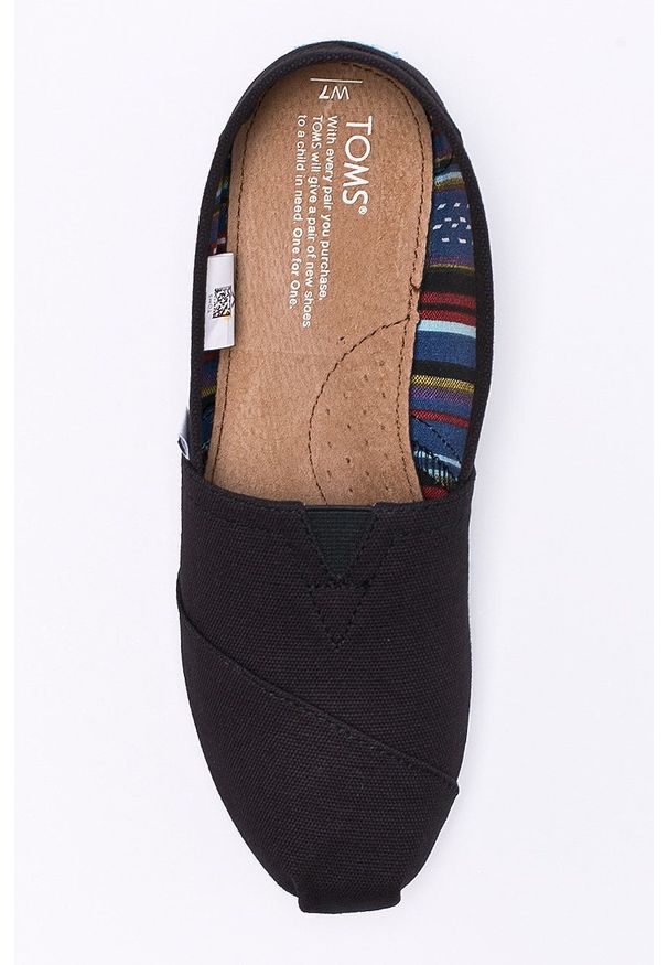 Toms - Espadryle Classic. Nosek buta: okrągły. Kolor: czarny. Materiał: skóra