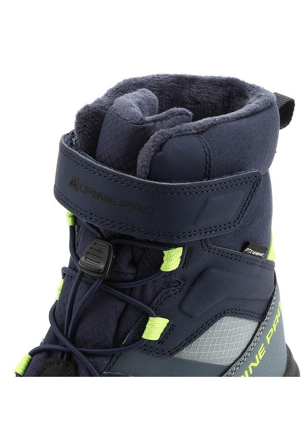 ALPINE PRO - Buty dziecięce zimowe ocieplane wodoodporne Alpine Pro Nero. Kolor: niebieski. Materiał: polar. Sezon: zima