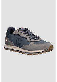 Aeronautica Militare - AERONAUTICA MILITARE Szaro-niebieskie sneakersy męskie ze skórą zamszową, Rozmiar 44. Okazja: na co dzień. Kolor: niebieski. Materiał: skóra, zamsz #1