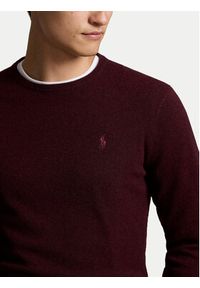 Polo Ralph Lauren Sweter 710876714006 Bordowy Regular Fit. Typ kołnierza: polo. Kolor: czerwony. Materiał: wełna #4