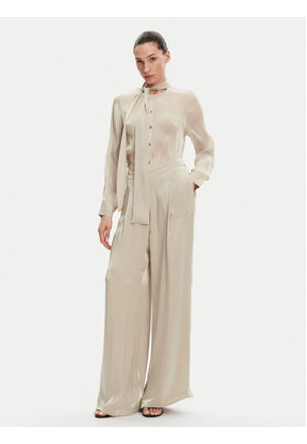 MICHAEL Michael Kors Spodnie palazzo MS430638BB Beżowy Wide Leg. Kolor: beżowy. Materiał: syntetyk