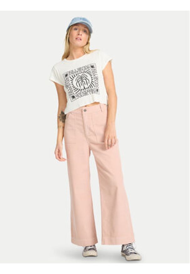 Billabong Spodnie materiałowe Sea Tone EBJNP00139 Różowy Wide Leg. Kolor: różowy. Materiał: bawełna