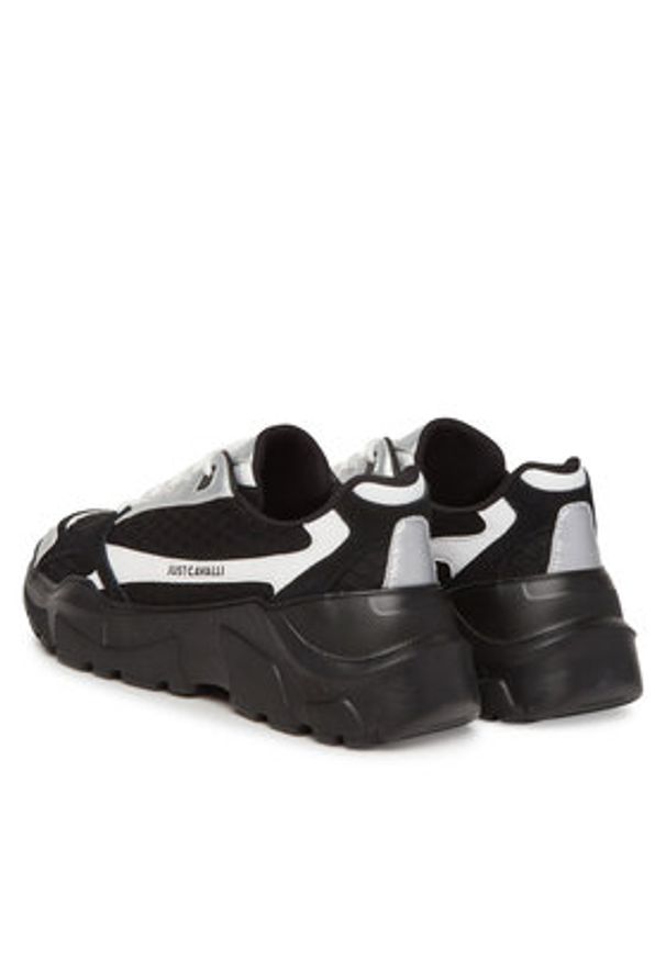 Just Cavalli Sneakersy 78RA3SL3 Czarny. Kolor: czarny. Materiał: materiał