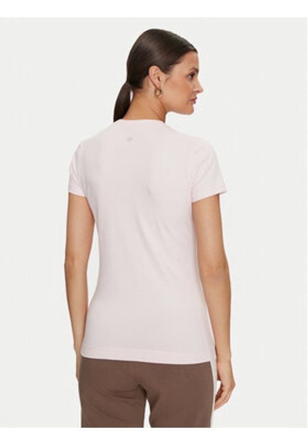 Guess T-Shirt Flowers W4YI30 J1314 Różowy Slim Fit. Kolor: różowy. Materiał: bawełna