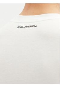 Karl Lagerfeld - KARL LAGERFELD T-Shirt 755061 552241 Biały Regular Fit. Typ kołnierza: dekolt w karo. Kolor: biały. Materiał: bawełna #2